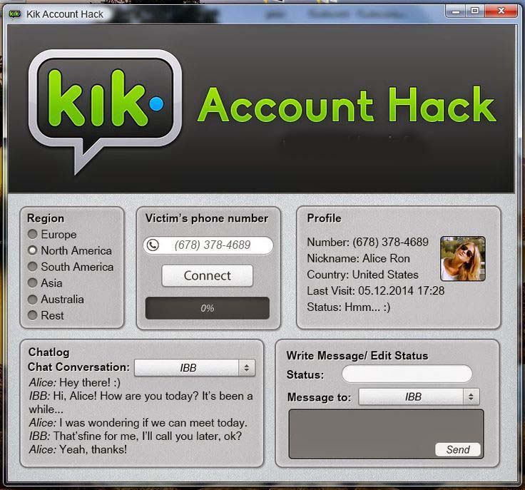Herramienta para hackear Kik